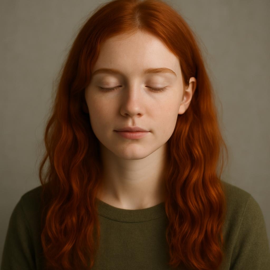 AI generated image of a red hair female